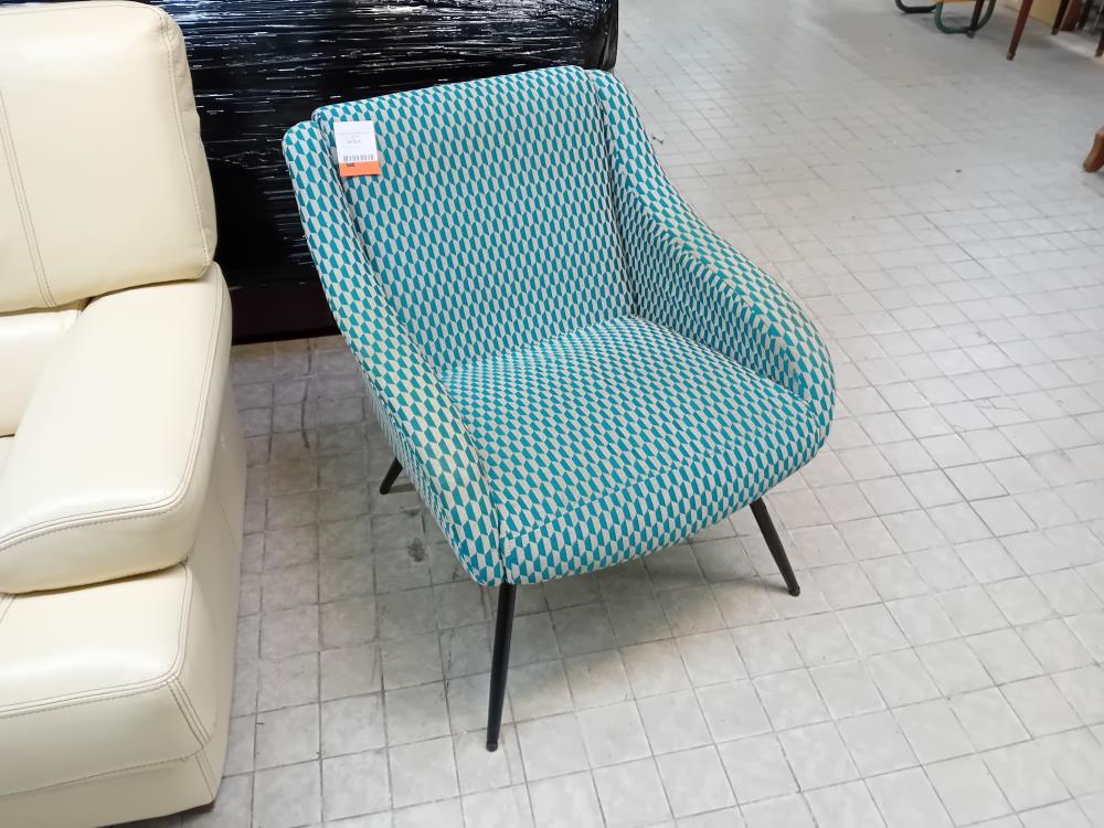 FAUTEUIL MODERNE BLEU ET BEIGE