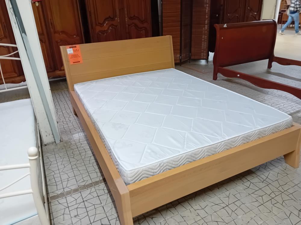 LIT 140 X 190 PL CHENE CLAIR + SOMMIER MATELAX