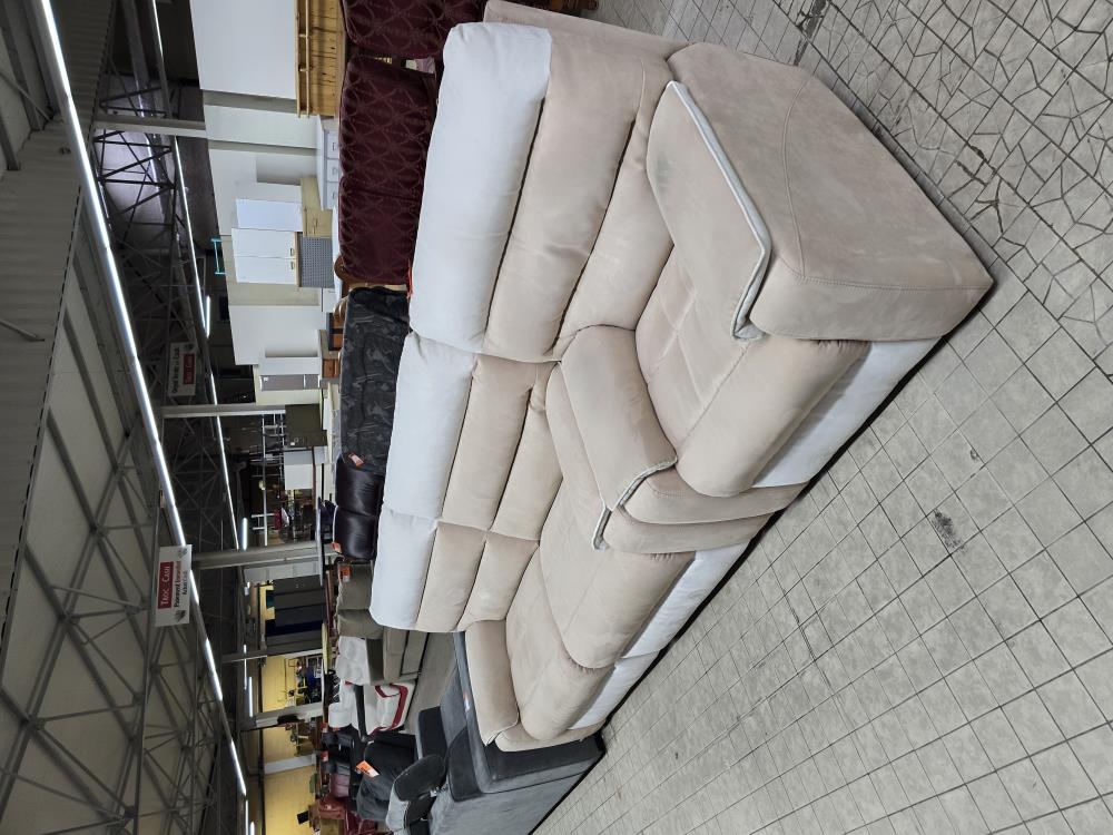SALON ELECTRIQUE 2PL + 1 FAUT TISSUS CREME