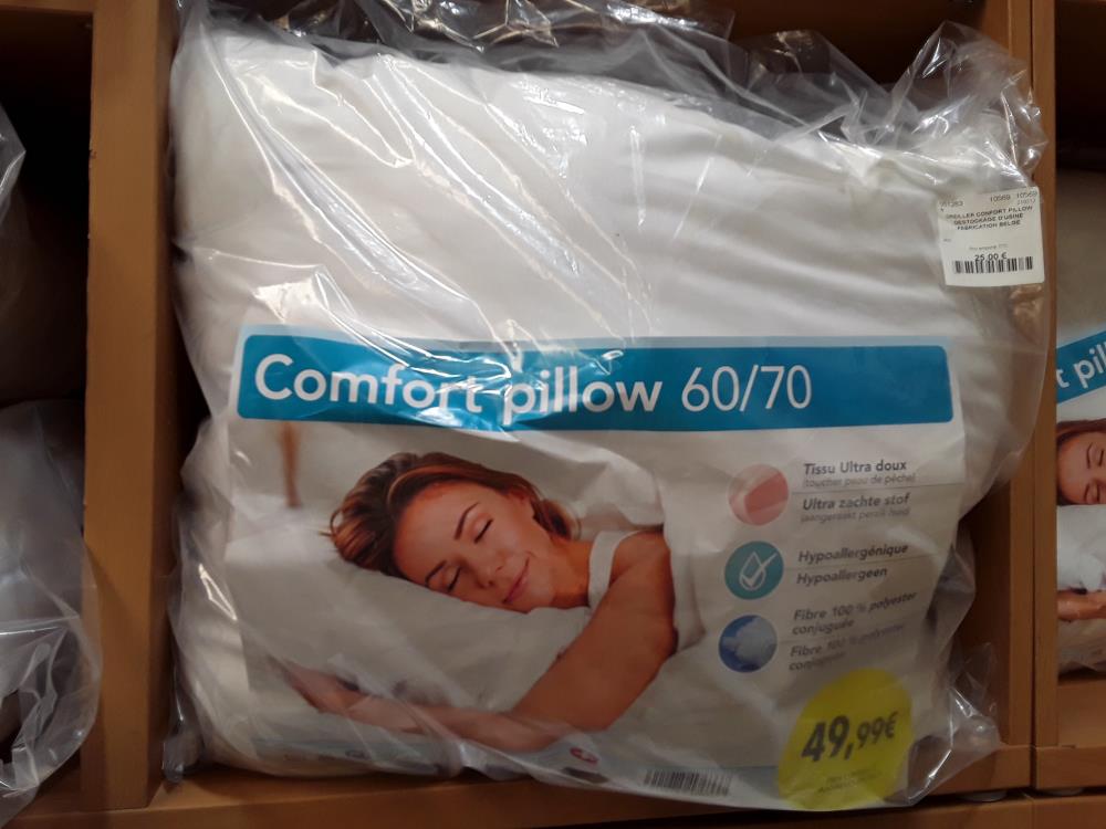 OREILLER CONFORT PILLOW DESTOCKAGE D'USINE FABRICATION BELGE 