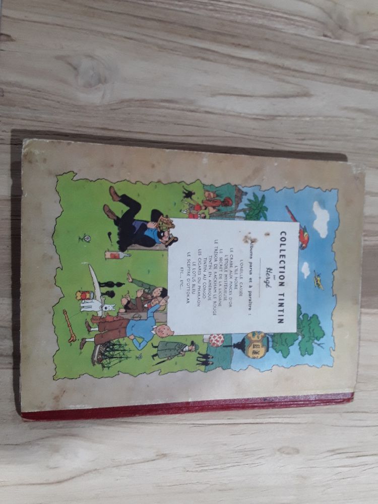 TINTIN AU CONGO 1947 PULL 2 COULEURS DOS ROUGE