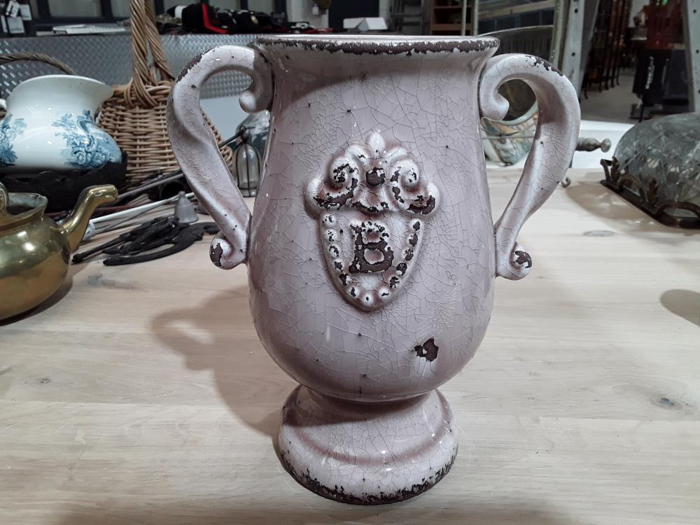 VASE DECO ÉMAILLÉ ROSE 
