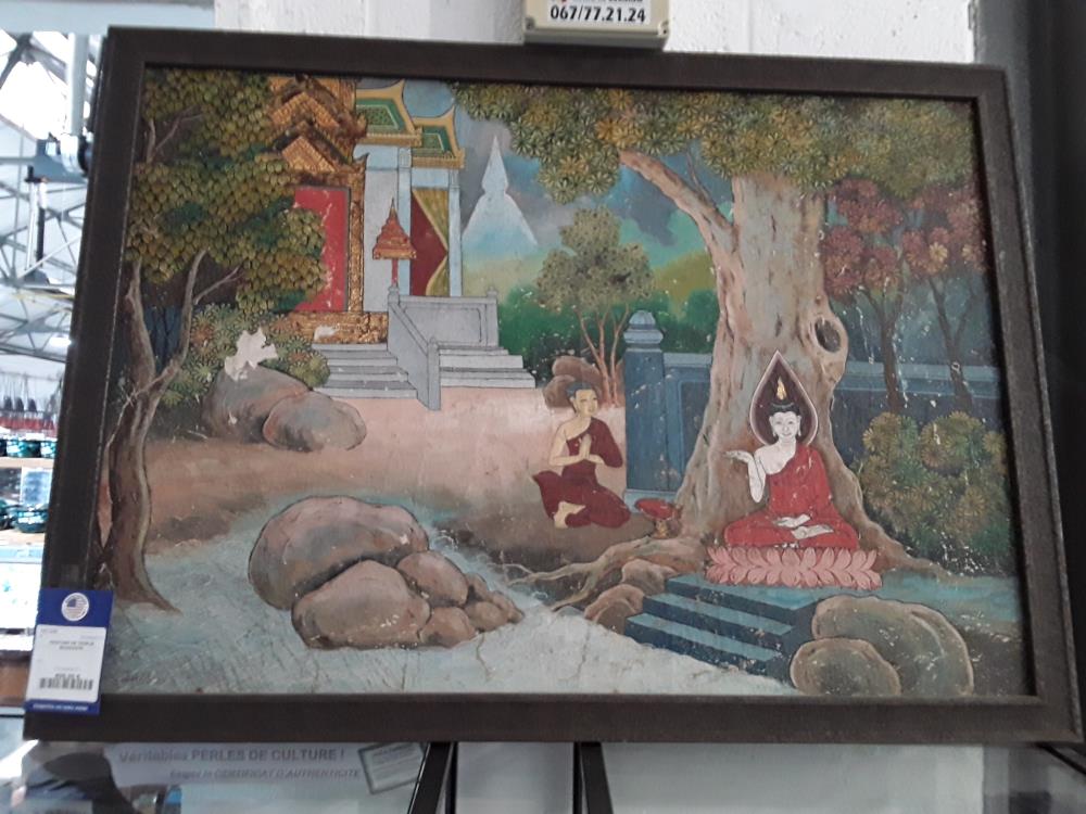 PEINTURE DE TEMPLE BOUDHISTE 