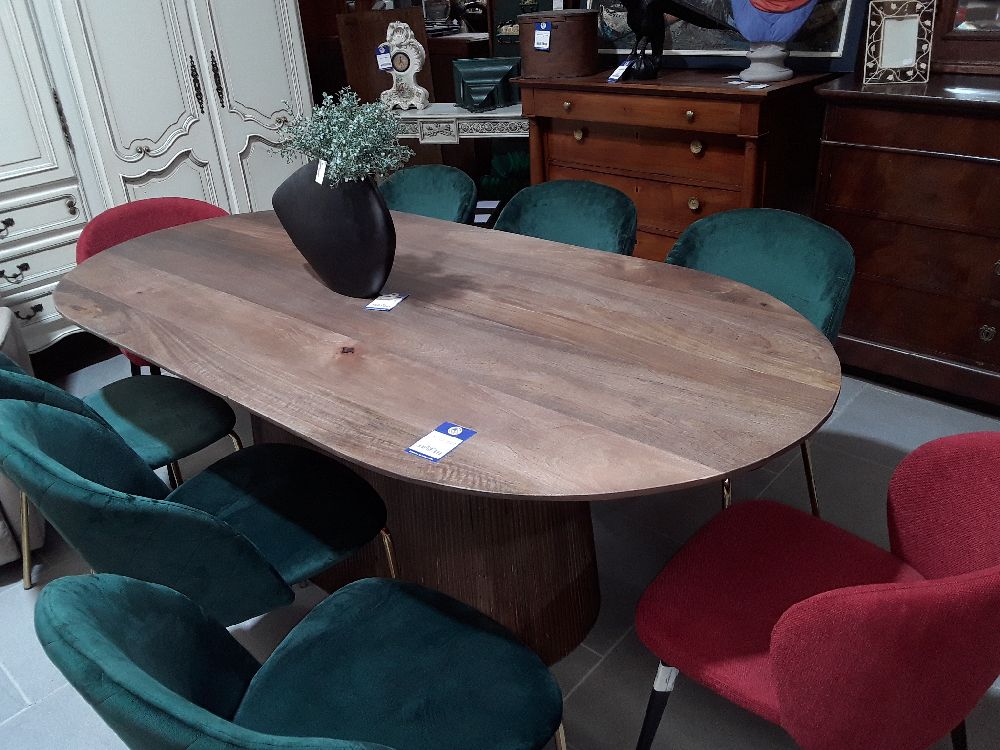 TABLE DE SALLE A MANGER DESIGN ITALIEN BOIS MASSIF 2M