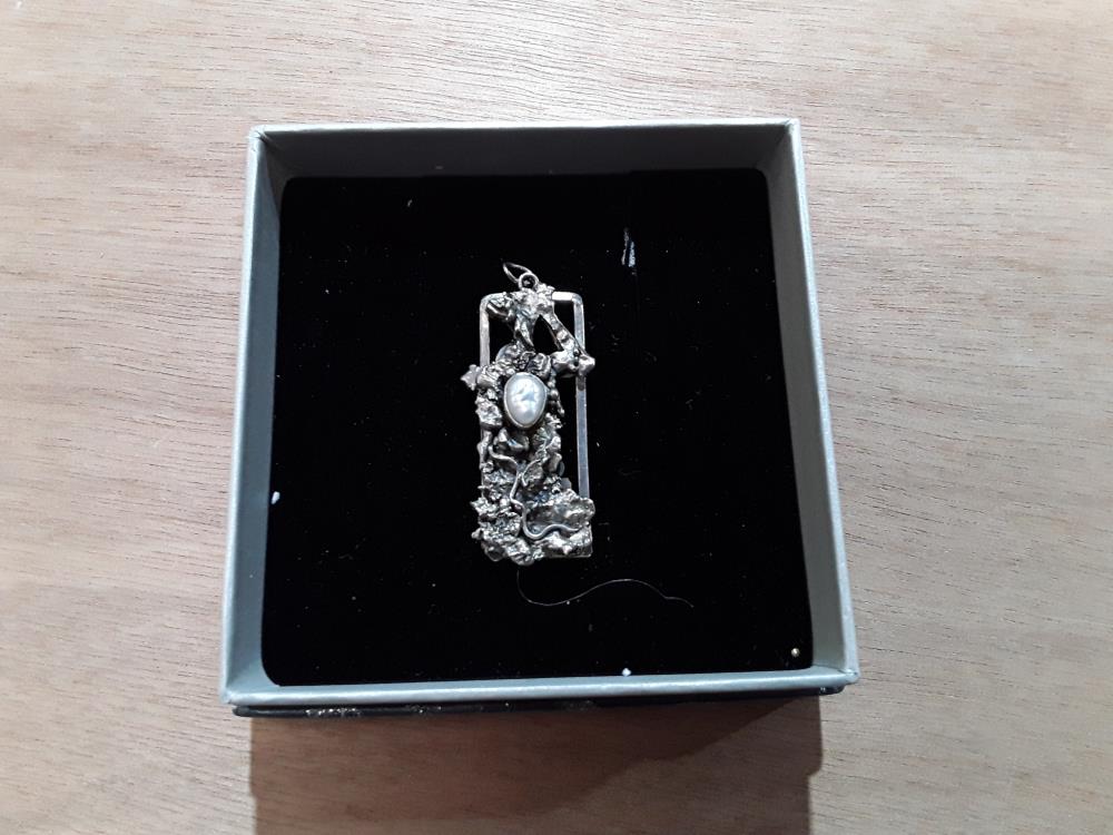 PENDENTIF ARGENT GRÈCE PERLE 