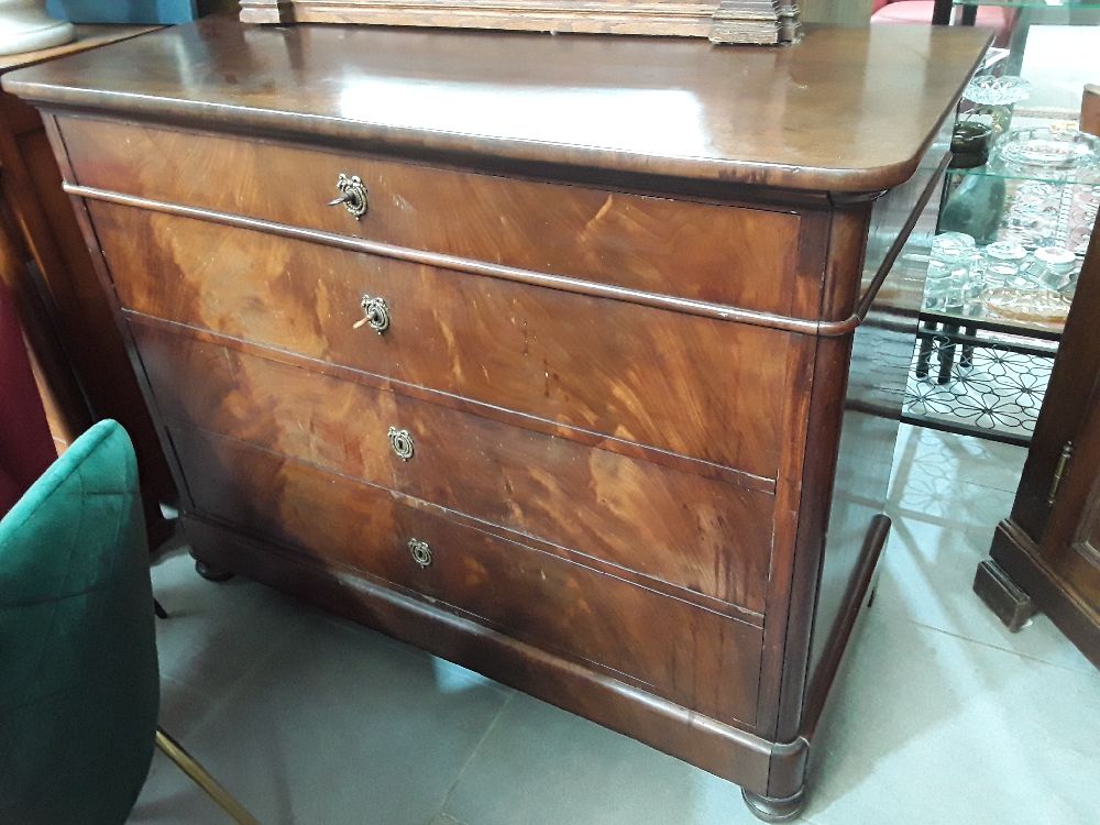  COMMODE EN ACAJOU 4 TIROIRS LOUIS PHILIPPE 