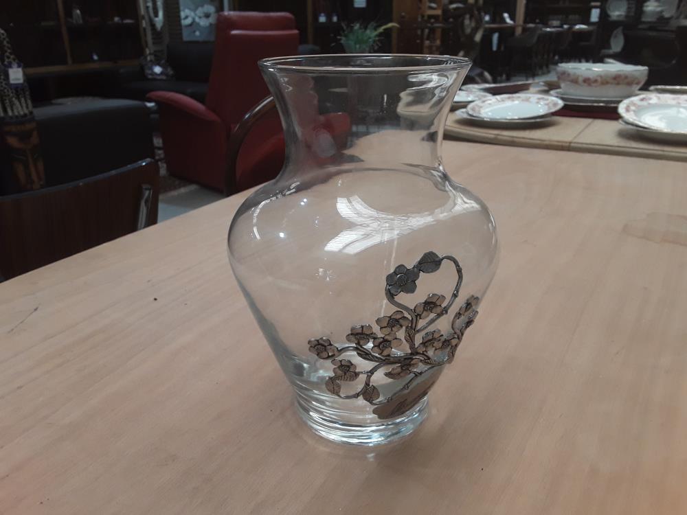 VASE EN VERRE ET ÉTAIN 