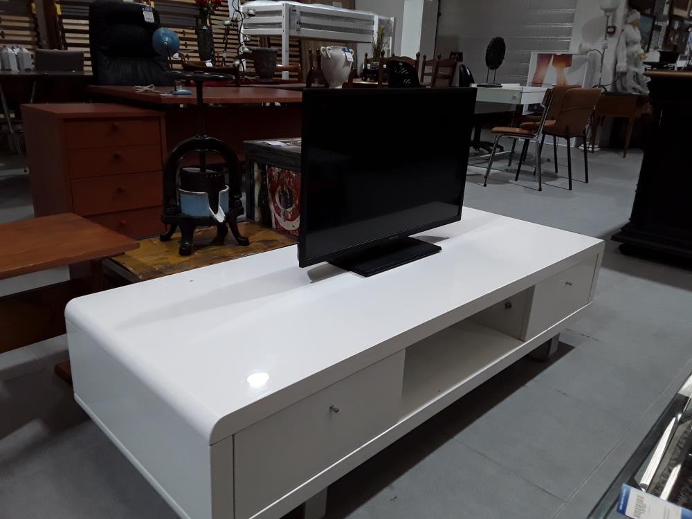 MEUBLE TV DESIGN BLANC LAQUÉ