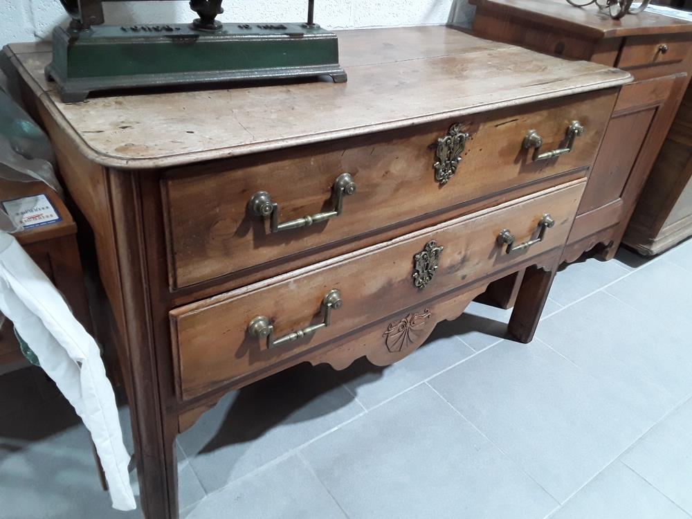 COMMODE DEUX TIROIRS DIRECTOIRE EN MERISIER 