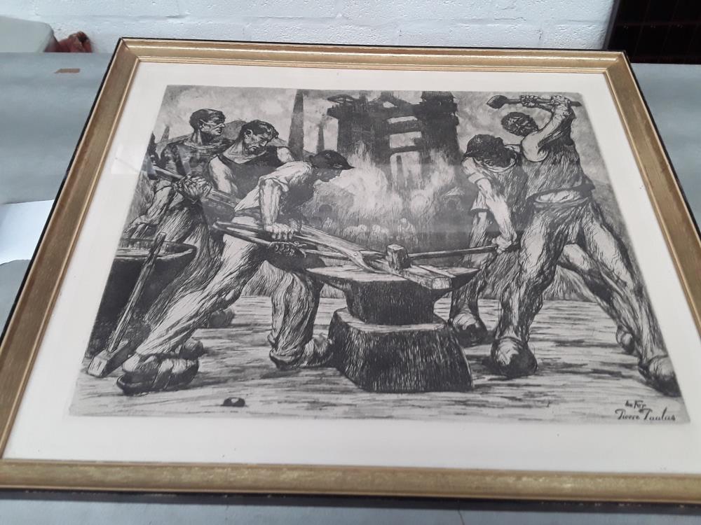 LITHOGRAPHIE PIERRE PAULUS INTITULÉE LE FER 