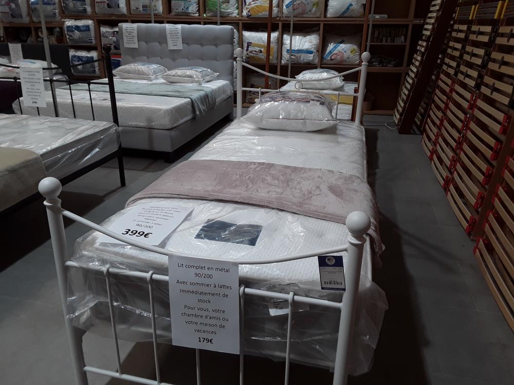 LIT MÉTAL BLANC DECO 90/200 CHABI CHIC