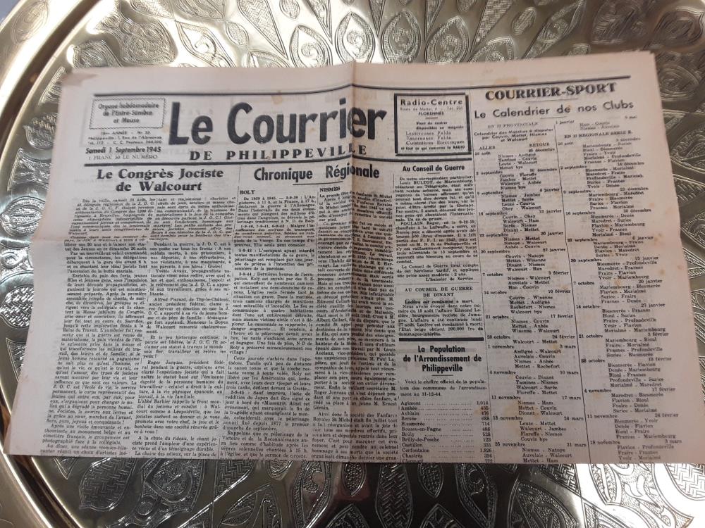 JOURNAL "LE COURRIER DE PHILIPPEVILLE" 1945