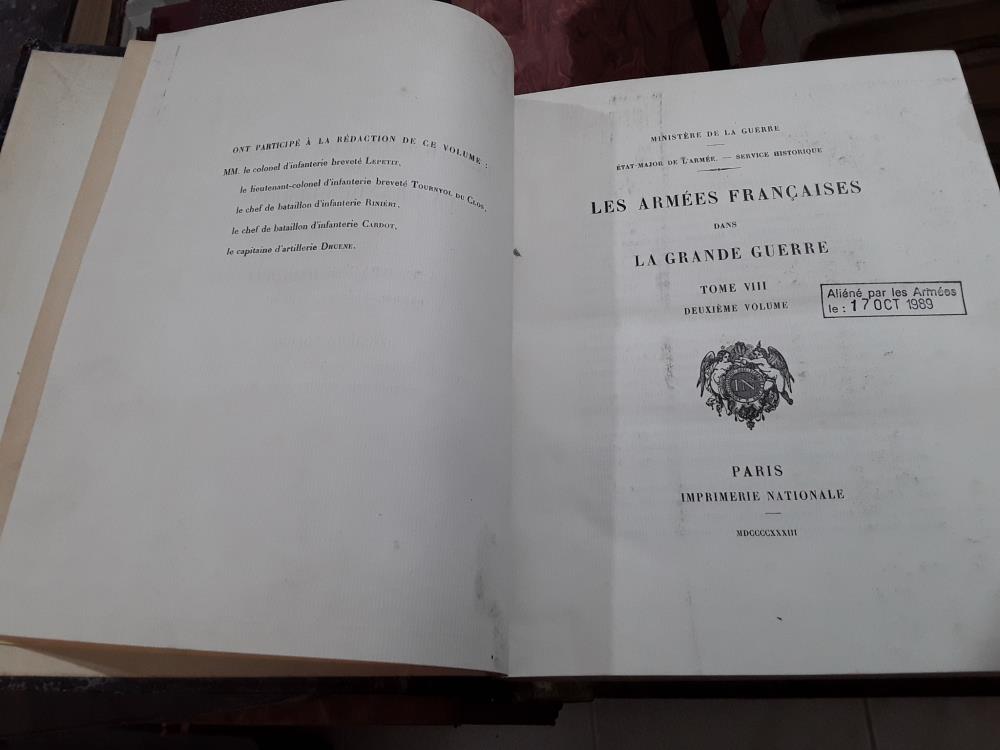 5 LIVRES ARMÉES FRANÇAISES TOME VIII 2EME VOLUME ET 4 ANNEXES 1916