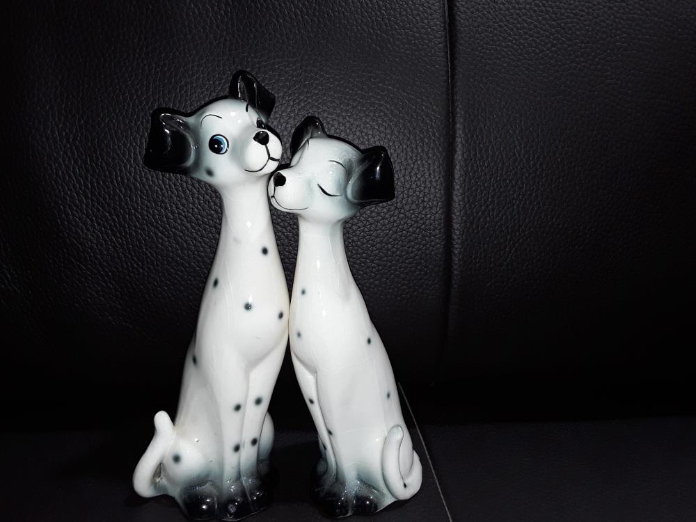 PARE DE CHIENS DALMATIEN DÉCO ANNÉE 60