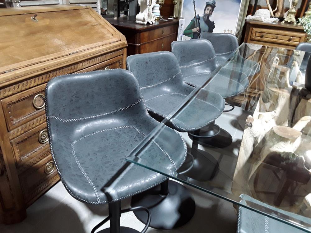 TABOURET DE BAR NOIR OU MANGE DEBOUT REGLABLE EN HAUTEUR