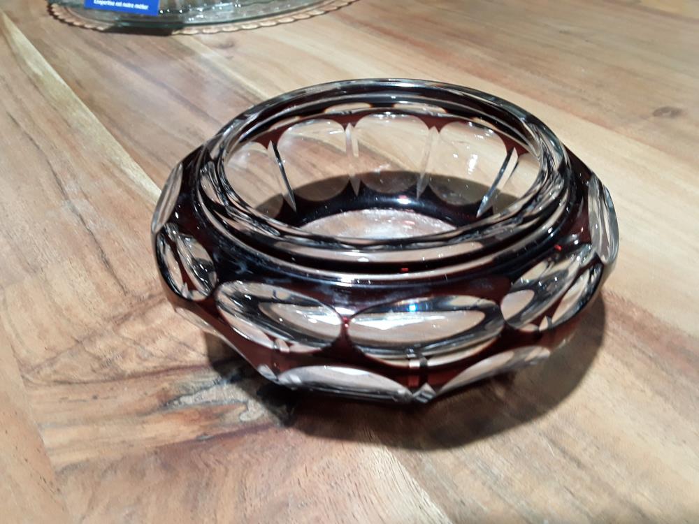 VIDE POCHE VAL ST LAMBERT TAILLÉ GRENAT 