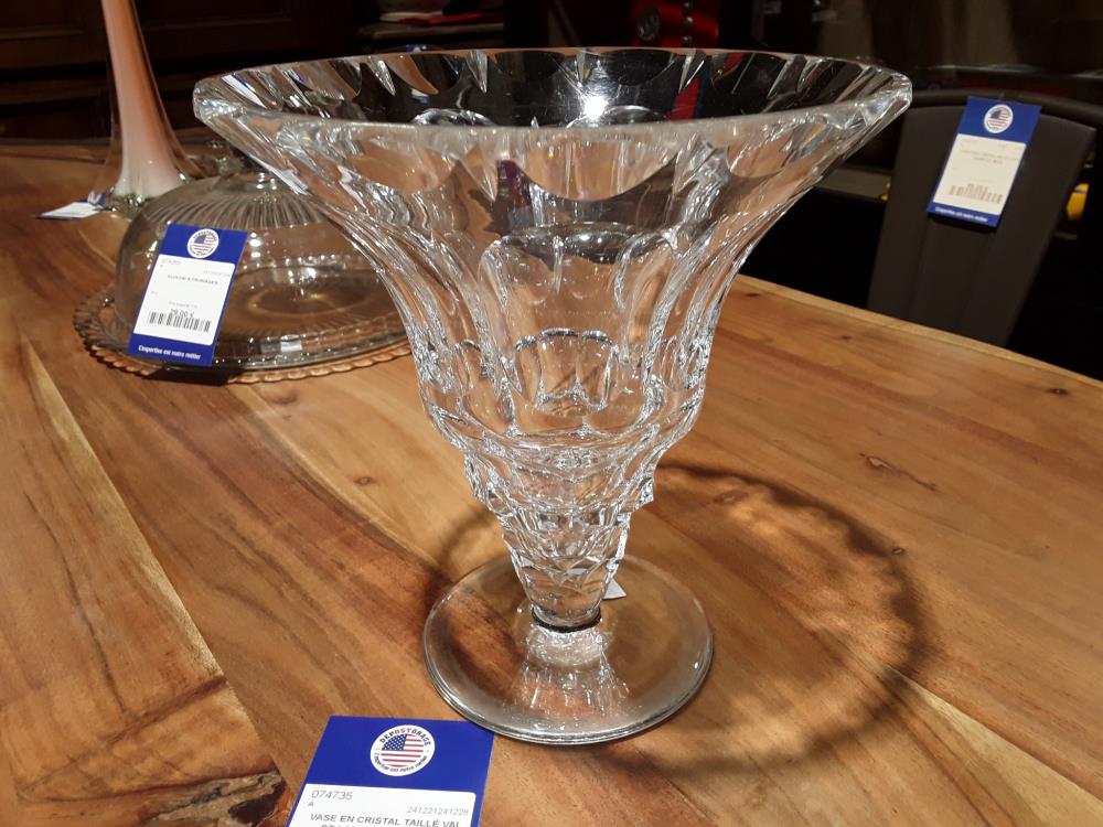 VASE EN CRISTAL TAILLÉ VAL ST LAMBERT ART DECO 