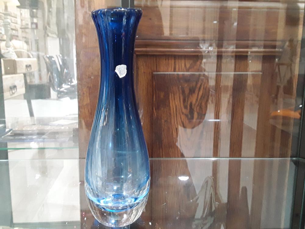 VASE BLEU ÉTIRÉ VAL ST LAMBERT 