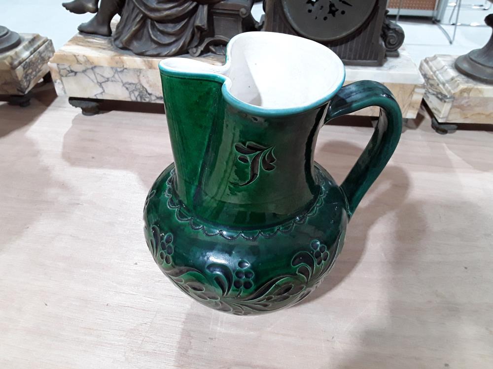 PICHET ÉMAILLÉ VERT DECO RETRO