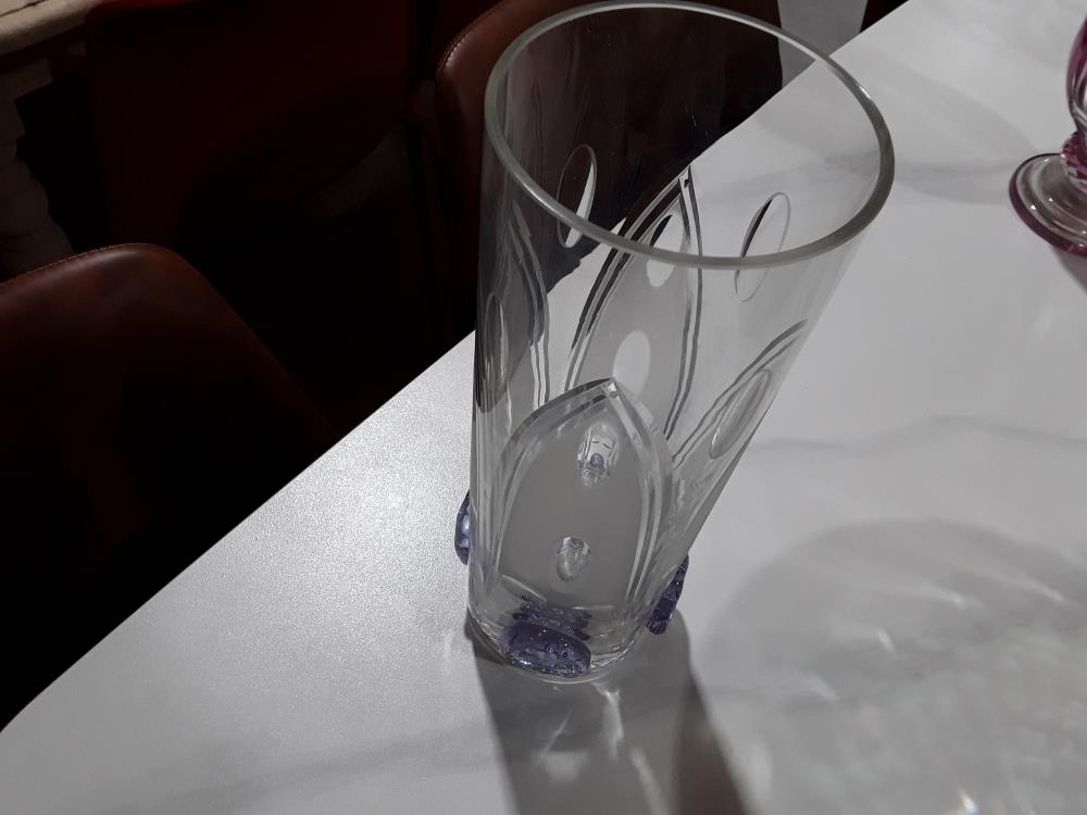 GRAND VASE CRISTAL TAILLÉ ART DÉCO 