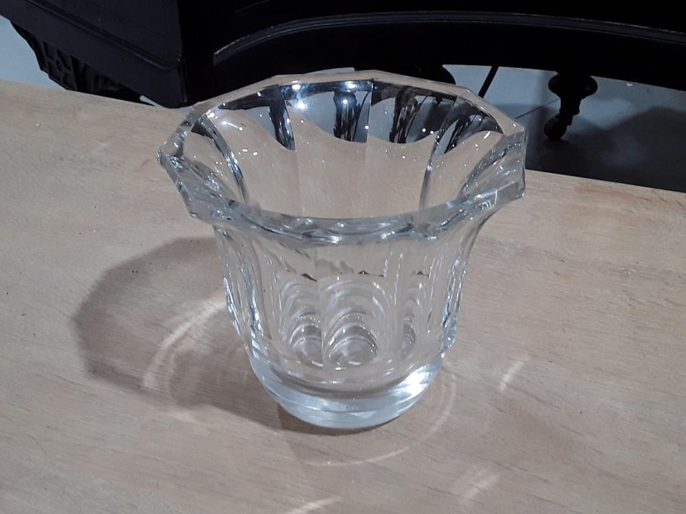 PETIT VASE VAL ST LAMBERT CRISTAL TAILLÉ ART DÉCO 