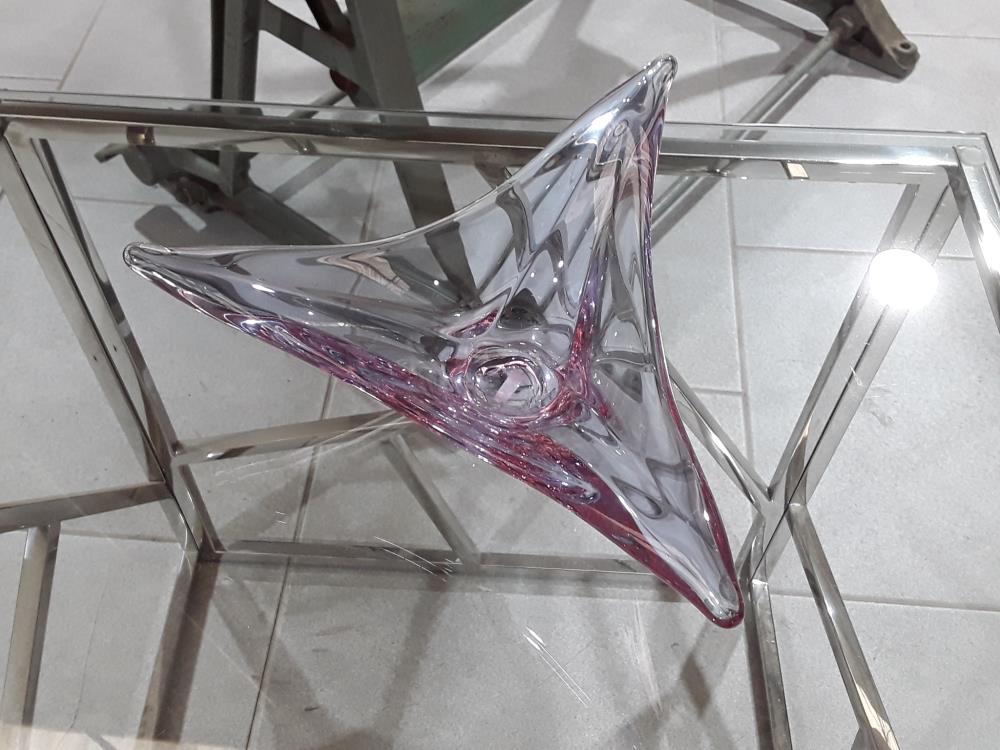 VIDE POCHE MAUVE EN CRISTAL ÉTIRÉ VAL ST LAMBERT