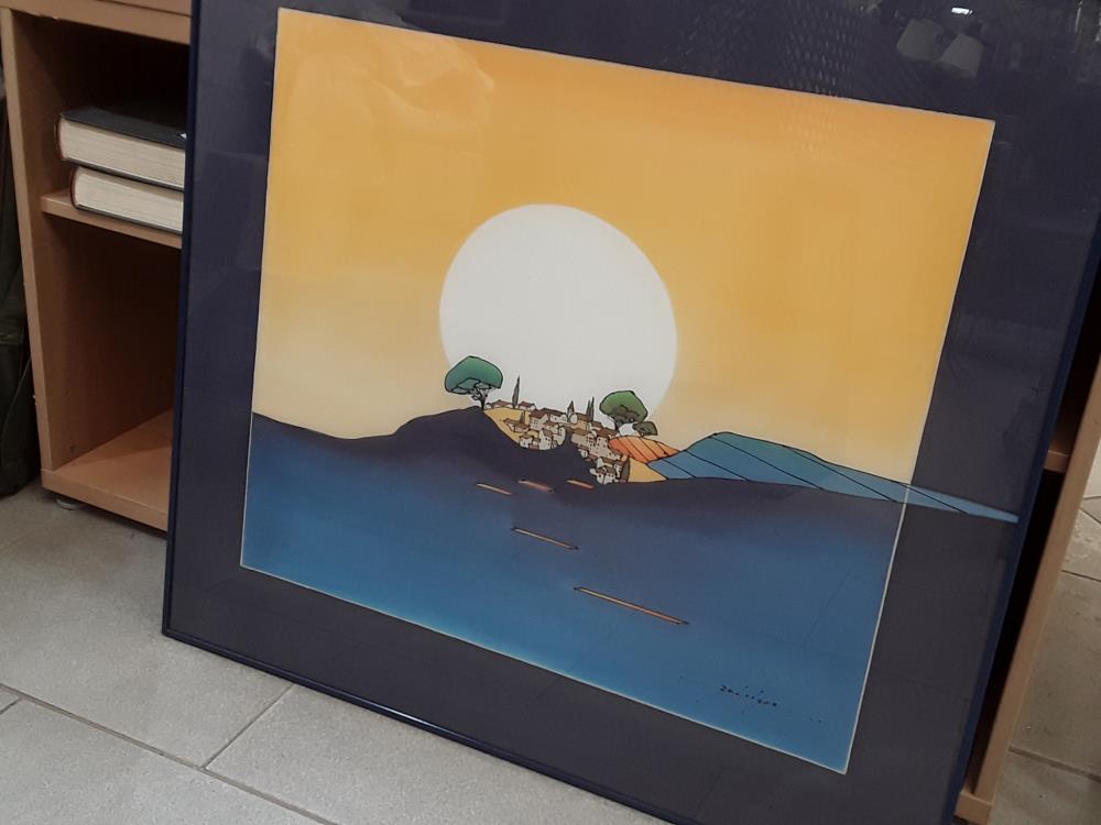 PEINTURE SUR SOIE SIGNÉE DELVIGNE 