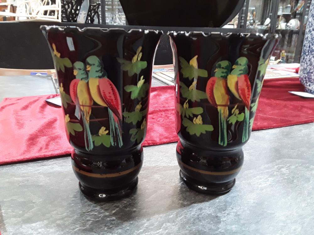 PAIRE DE VASE DÉCO OISEUX 