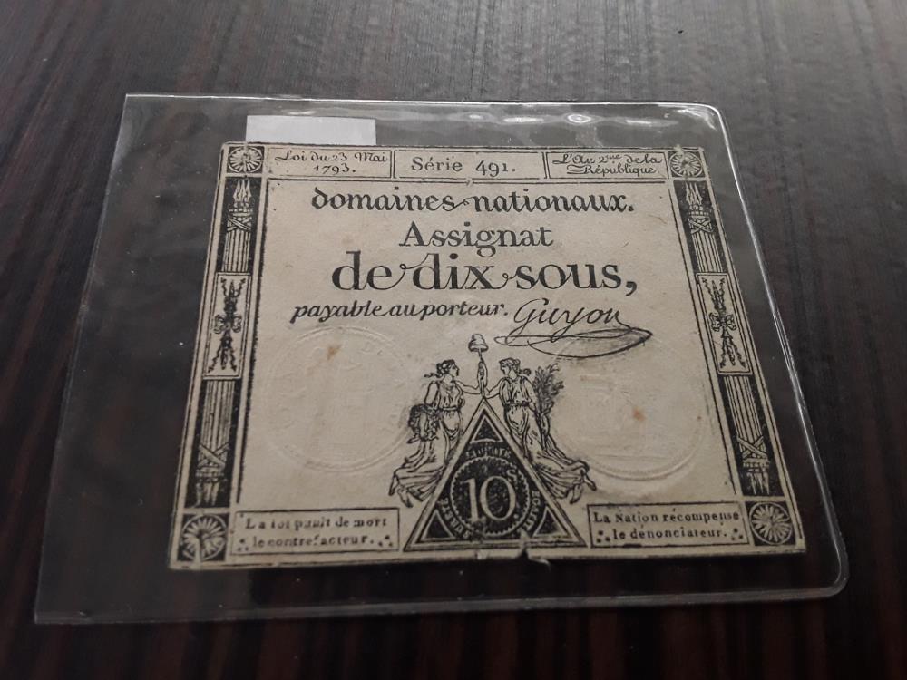 ASSIGNAT 1793 10 SOUS 