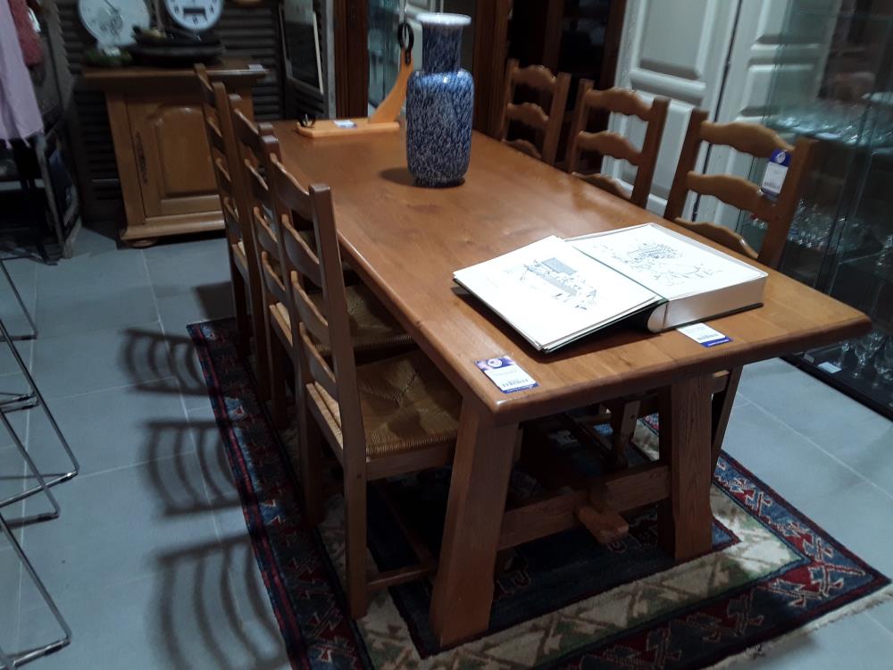 TABLE EN CHENE CLAIR EN MASSIF 2M PAR 90CM