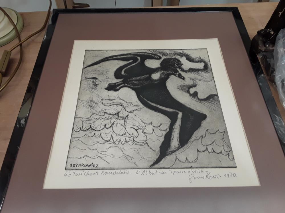 LITHOGRAPHIE SZYMKOWICZ ÉPREUVE D'ARTISTE 1970 LÉO FERRÉ CHANTE BAUDELAIRE