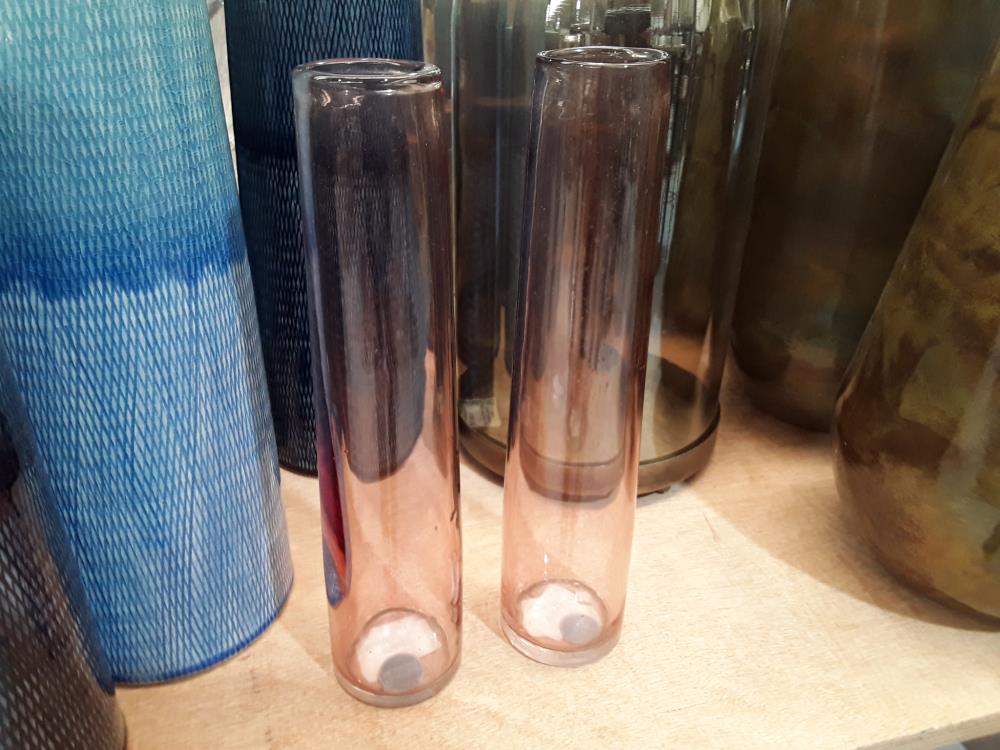 VASE ROSE EN VERRE PM