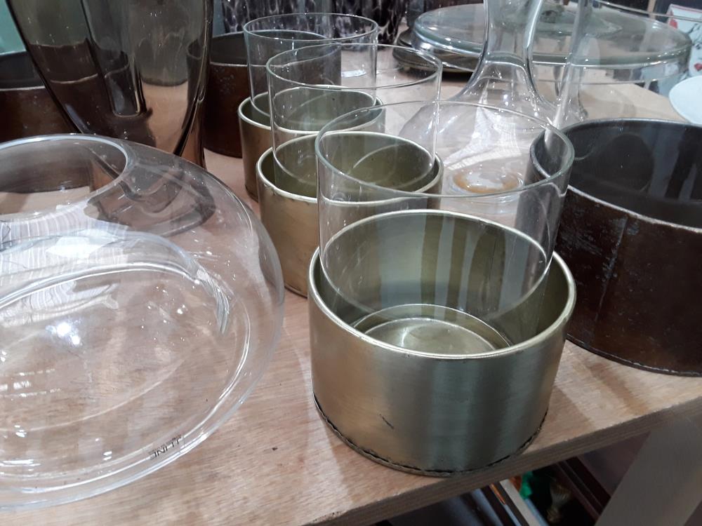 BOUGEOIR VERRE ET METAL 