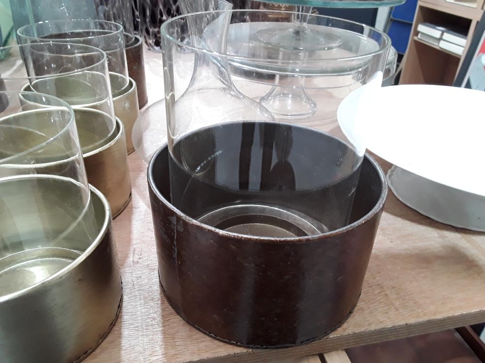 BOUGEOIR VERRE ET METAL GM