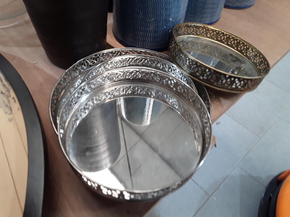 LOT DE PLATEAUX MIROIR 