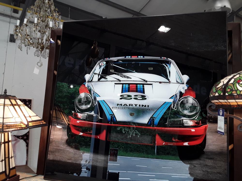 PORSCHE IMPRESSION SUR VERRE ENCADREMENT NOIR 1M/1M 