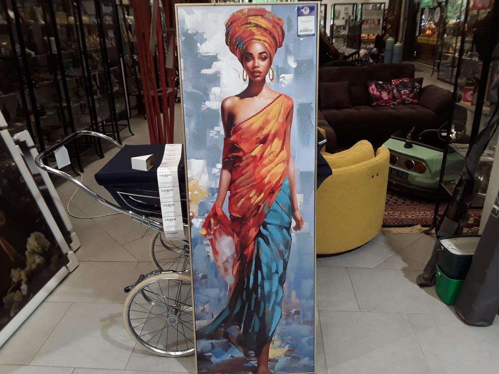 TOILE AVEC ENCADREMENT DECO AFRO 50/150