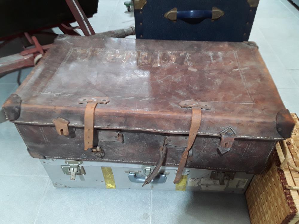 VALISE DECO VINTAGE CUIR VOYAGE 