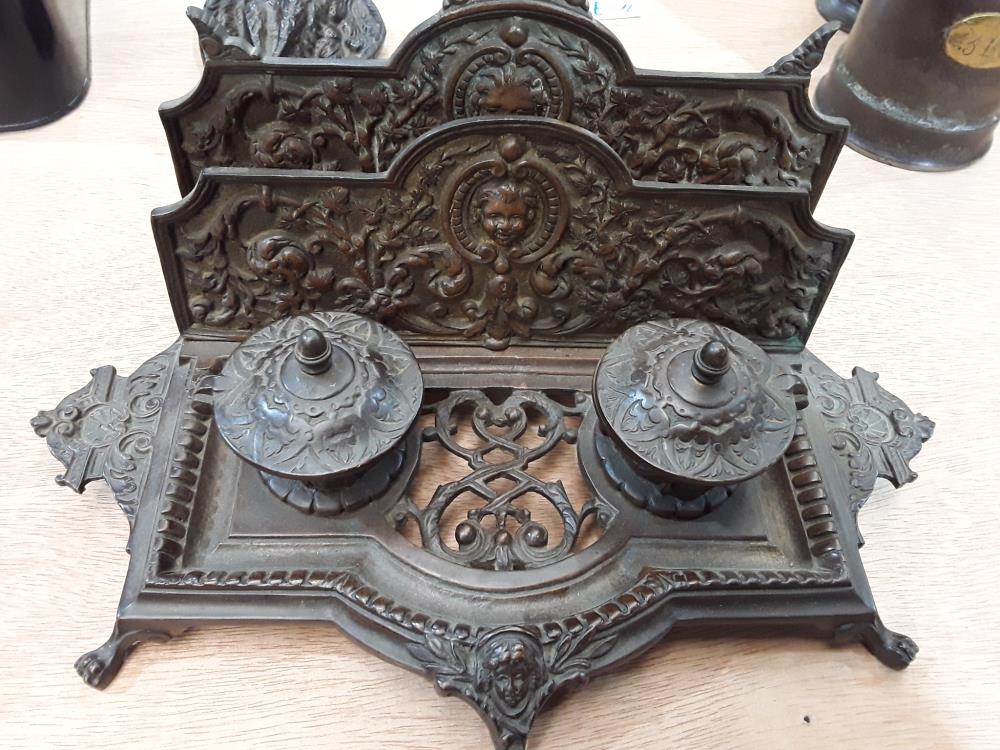 ENCRIER EN CUIVRE  BRONZE FIN 19ÈME 