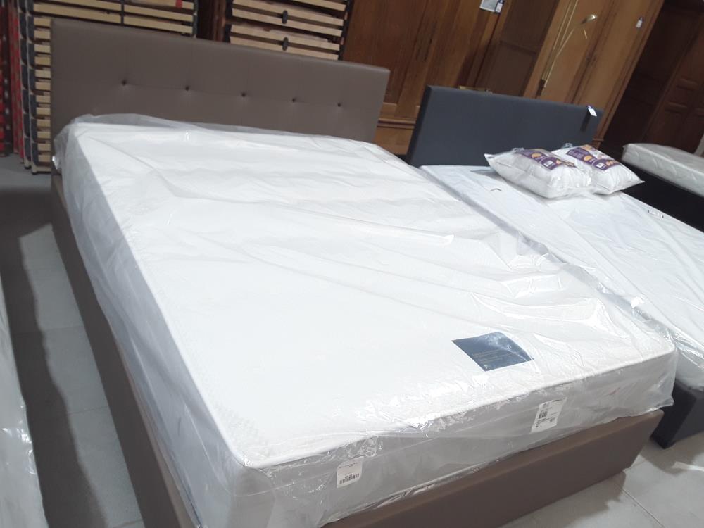LIT COFFRE CAPITONNAGE AVEC SOMMIER TAUPE 160/200