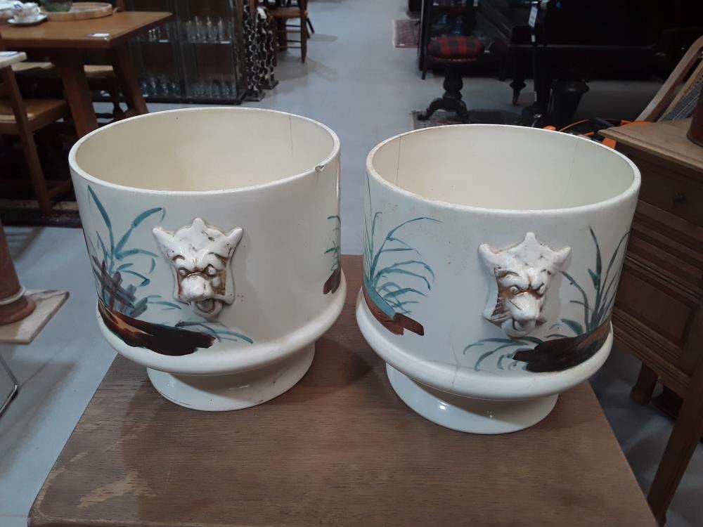 PAIRE DE CACHES POTS AUX COQ