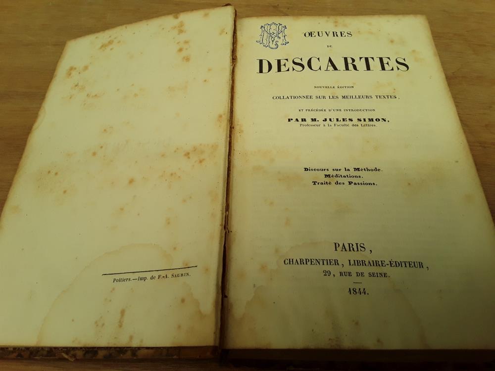 OEUVRE DE DESCARTES À RESTAURER 