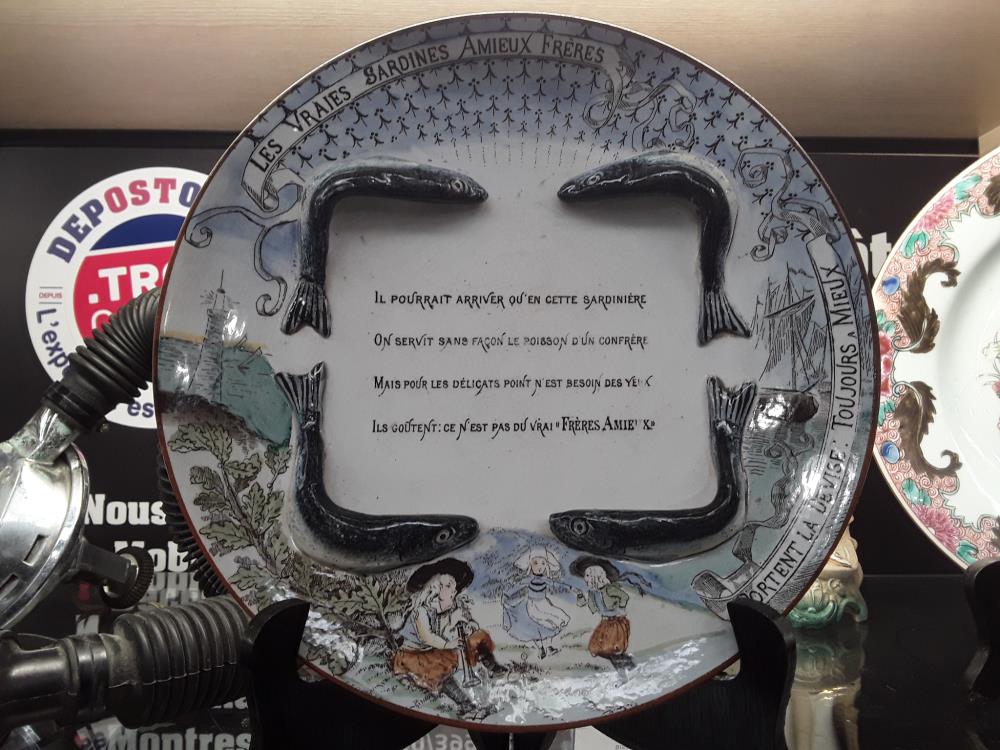 ASSIETTE PUBLICITAIRE SARDINES AMIEUX FRÈRES 19EME