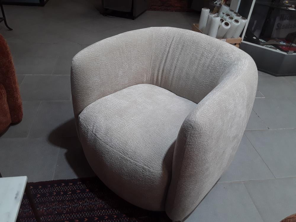 FAUTEUIL CLUB DESIGN ITALIEN TISSU STUCTURÉ COULEUR IVOIRE NEUF MAISON D'ARCHITECTE 
