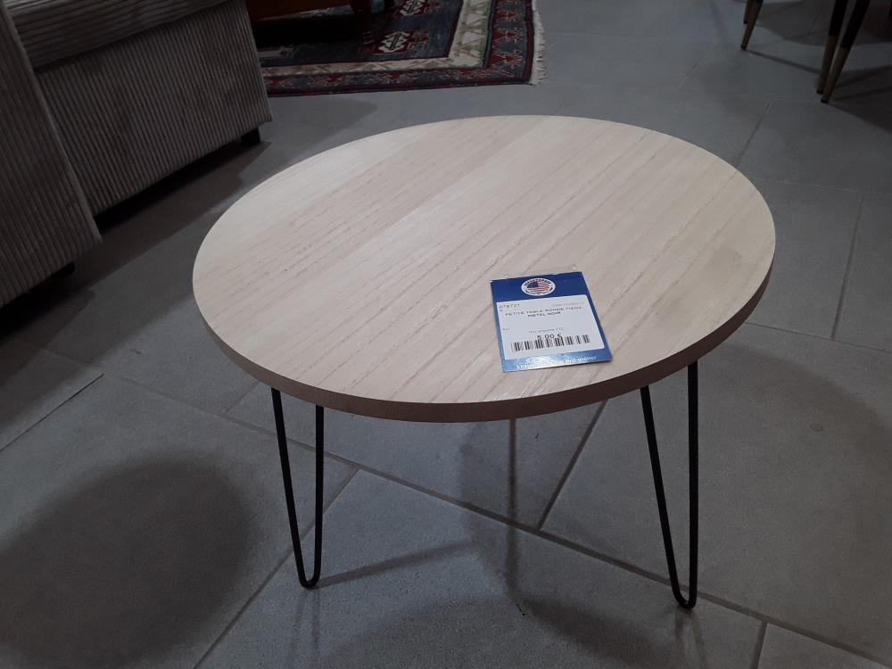 PETITE TABLE RONDE PIEDS METAL NOIR