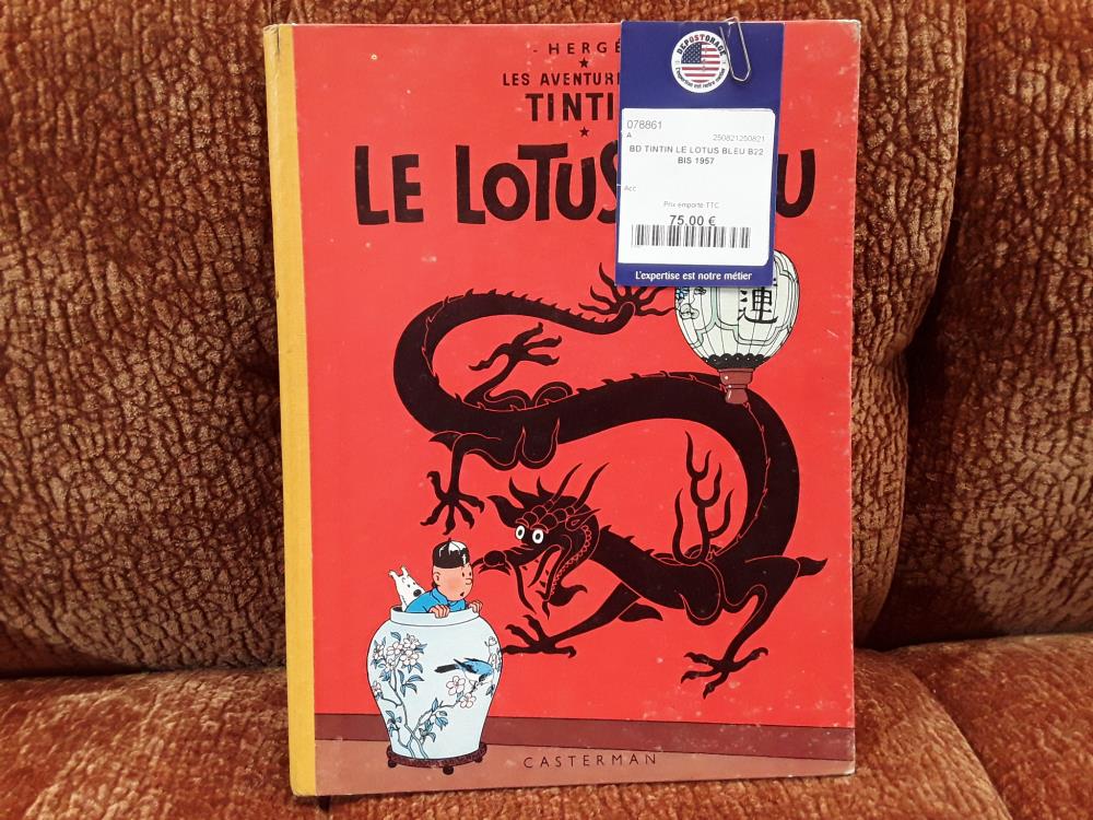 BD TINTIN LE LOTUS BLEU B22 BIS 1957 