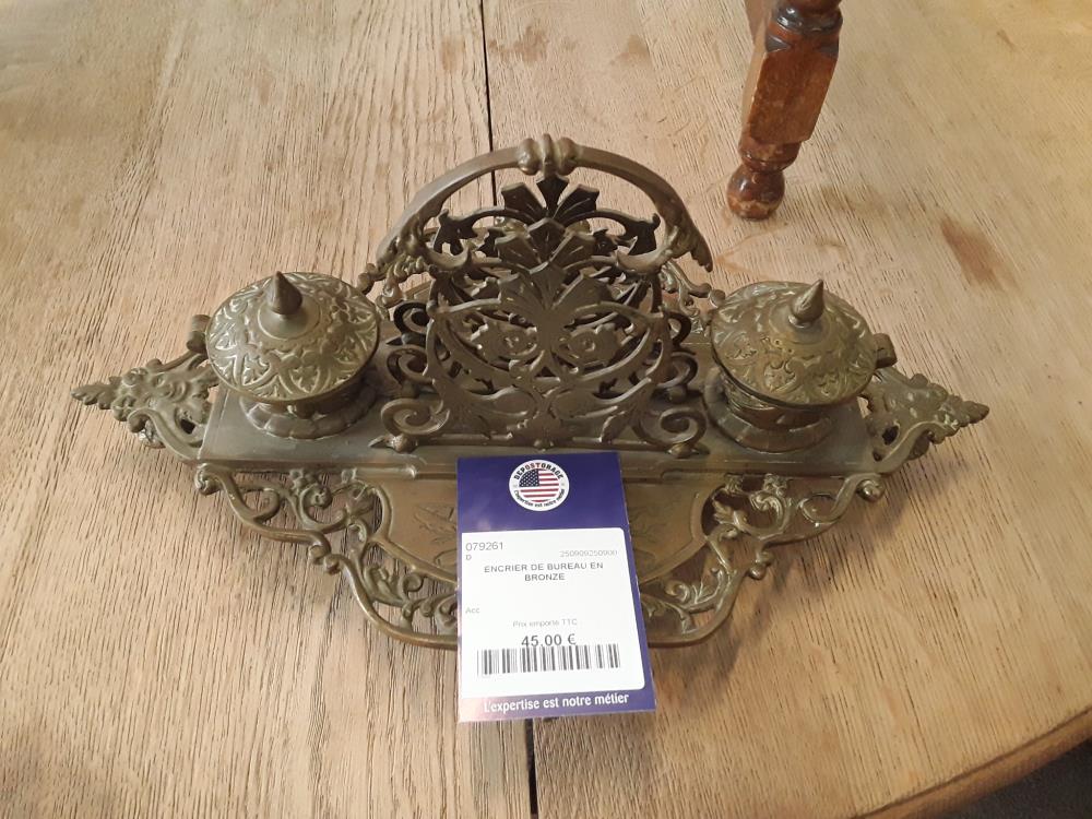 ENCRIER DE BUREAU EN BRONZE 