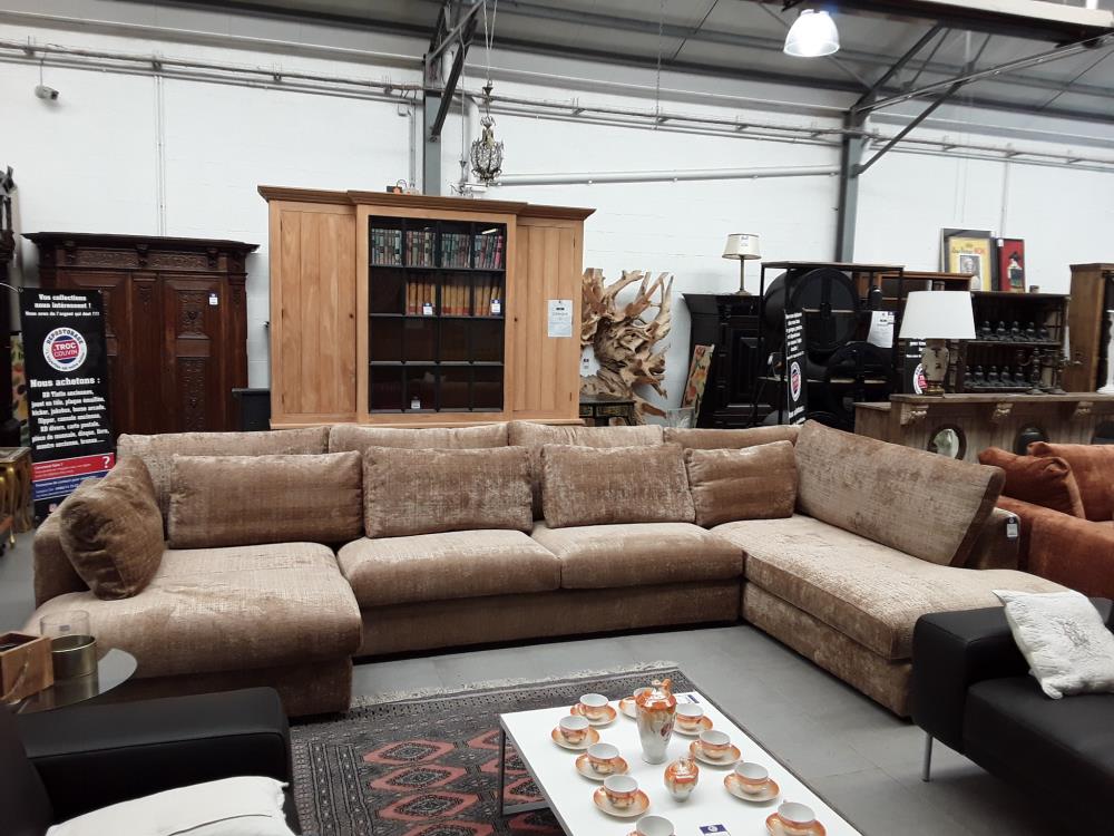 SALON DESIGN VIEUX BRONZE EN DUVET REALISATION MAISON D'ARCHITECTE 