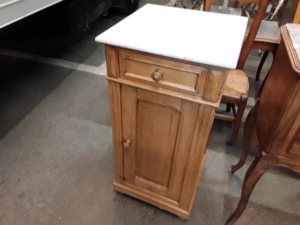 TABLE DE NUIT CHEVET AVEC MARBRE BLANC 