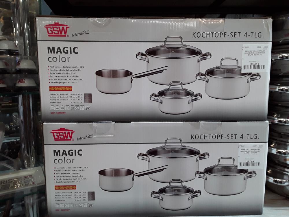 SERIE DE 4 CASSEROLES FABRICATION ALLEMANDE QUALITÉ 4 ÉTOILES 